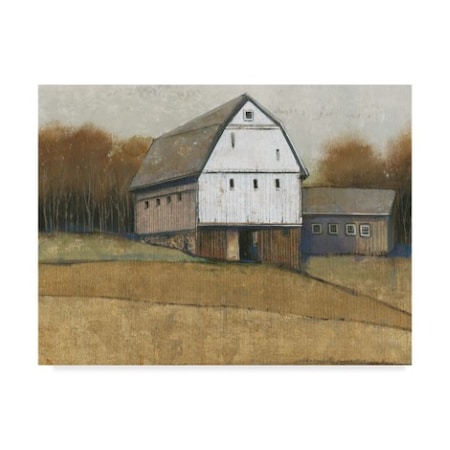 TRADEMARK FINE ART Tim Otoole 'White Barn View Ii' Canvas Art, 14x19 WAG09140-C1419GG